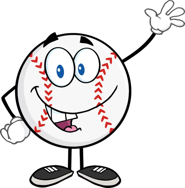 Baseball Ball  Waving For Greeting. — Stock Vector