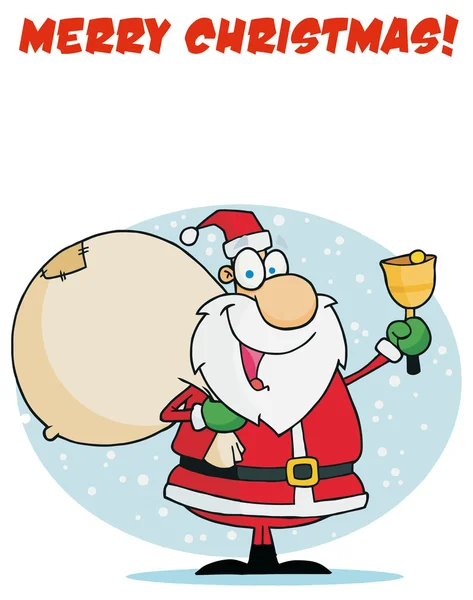 Santa Claus with bag of presents — Stock Vector