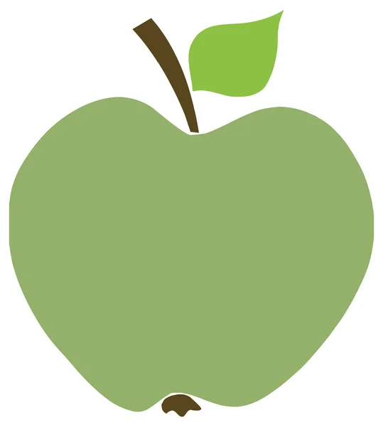 Groene appel op witte achtergrond — Stockvector