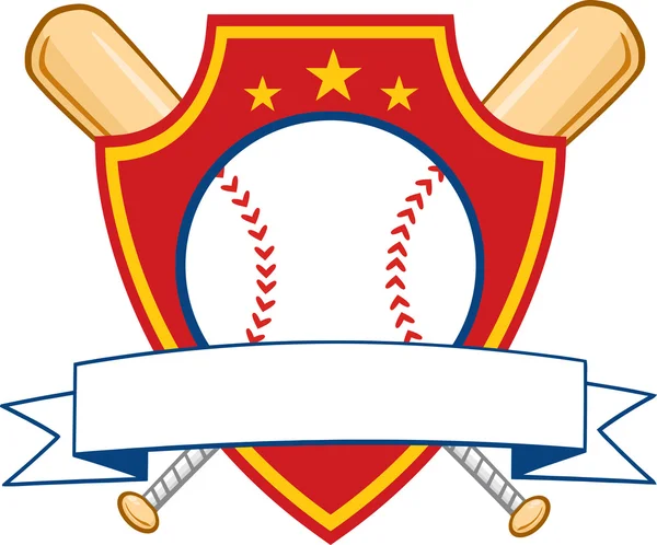 Bannière de bouclier de baseball — Image vectorielle