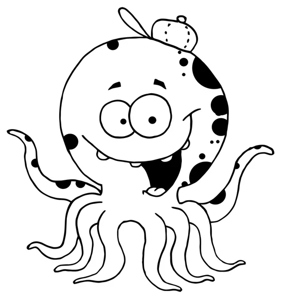 Octopus vestindo um chapéu — Vetor de Stock