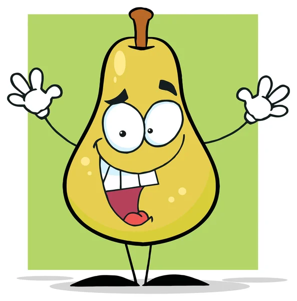Yellow Pear Character — Stock Vector