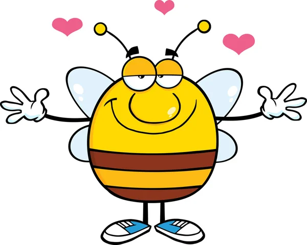 Μέλισσα με ανοιχτές αγκάλες για αγκάλιασμα — Διανυσματικό Αρχείο