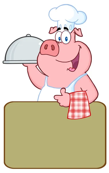 Chef cochon heureux — Image vectorielle