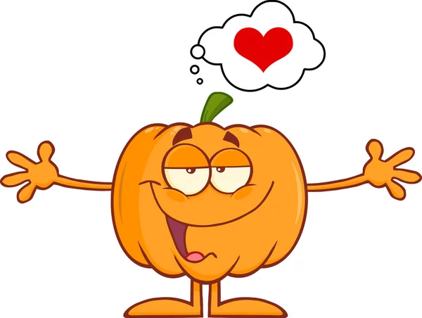 Halloween Pumpkin  With Heart — Stock Vector