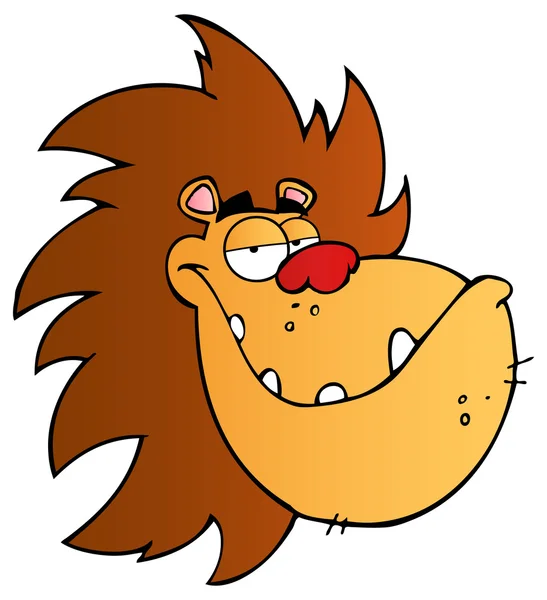 Lion hoofd mascotte karakter — Stockvector