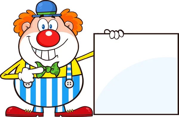 Clown zeigt ein leeres Schild — Stockvektor