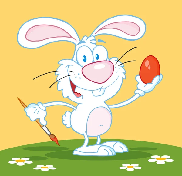 Счастливый Серый Кролик Пасхальное Яйцо — стоковый вектор