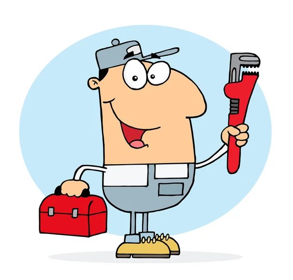 Cartoon mechanic worker — Stock Vector