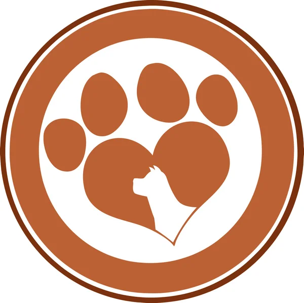 Bruin paw print banner — Stockvector