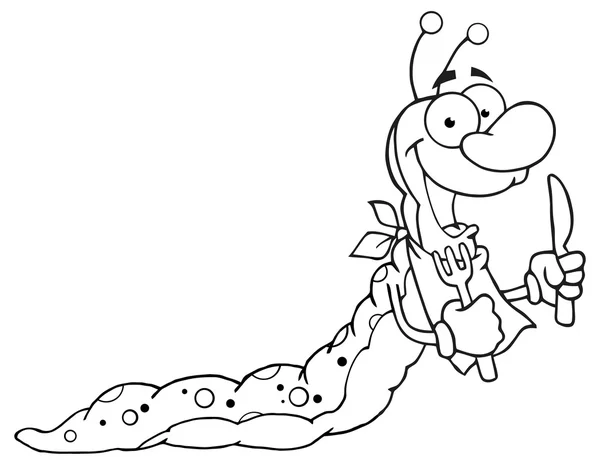 Caterpillar Mascotte personaggio dei cartoni animati — Vettoriale Stock