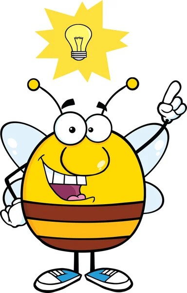 Pudgy Bee con buena idea — Vector de stock