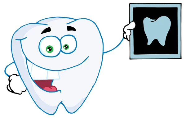 Happy Tooth With An Xray — Stock Vector