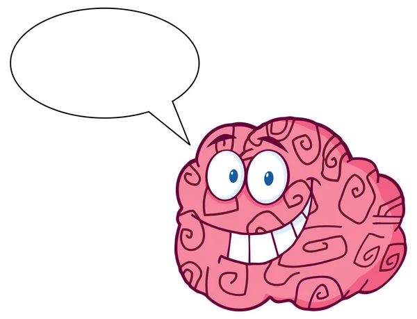 Happy Brain Character Talk — стоковый вектор