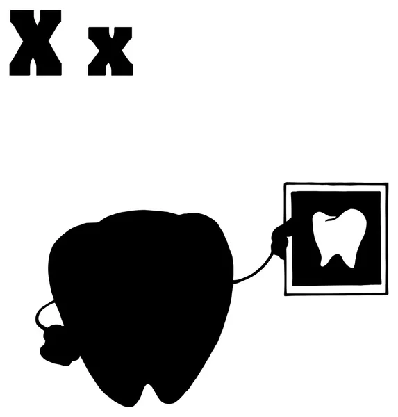 Алфавит буква X с рентгеном — стоковый вектор