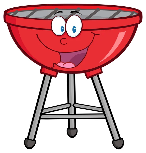 Barbecue rosso personaggio cartone animato — Vettoriale Stock