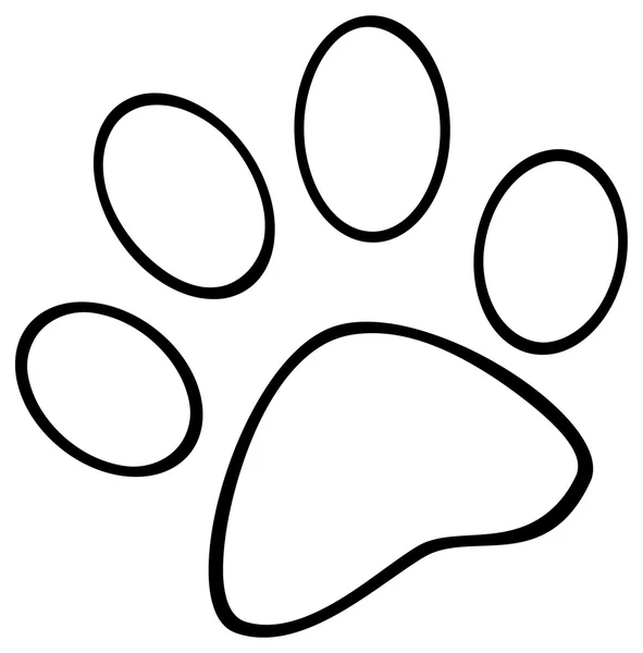 Outlined Paw Print. — Stock Vector