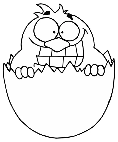 Счастливый цыпленок в яйце — стоковый вектор