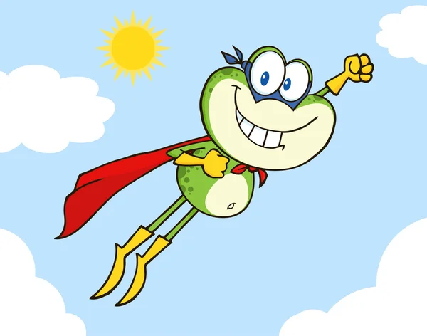Superhrdina létající žába — Stockový vektor