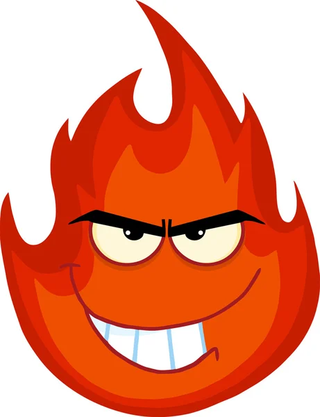 Personagem de desenho animado de fogo mal — Vetor de Stock
