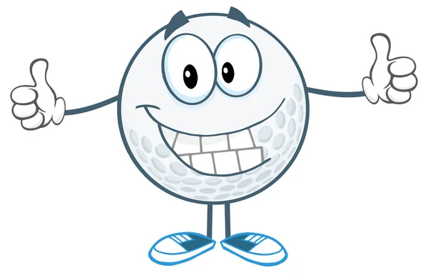 Winking Golf Ball con Pulgar hacia arriba — Archivo Imágenes Vectoriales