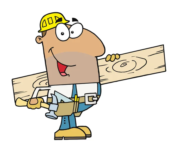 Karakter carpenter kartun - Stok Vektor