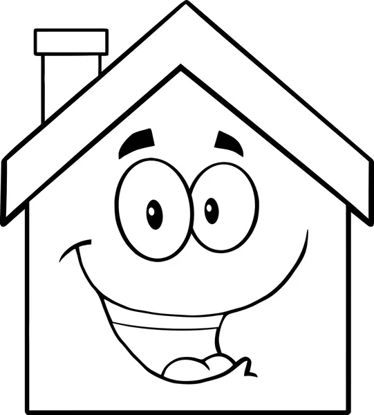 House Cartoon Mascot Character — Stock Vector