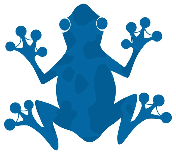 Silhouette grenouille bleue — Image vectorielle
