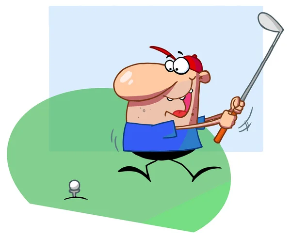 Personaggio golfista cartone animato — Vettoriale Stock