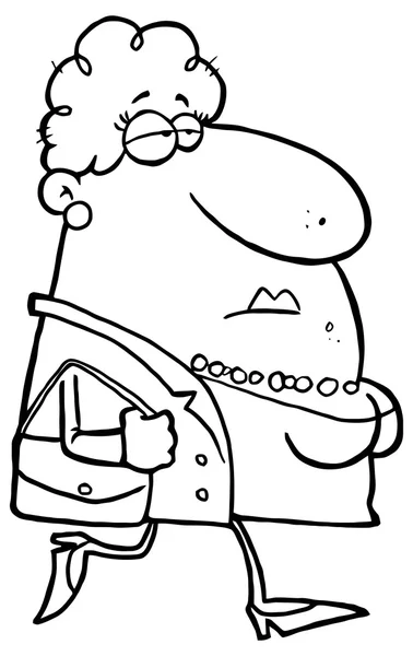 Cartoon kvinna med handväska — Stock vektor