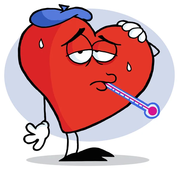 Ziek cartoon hart — Stockvector