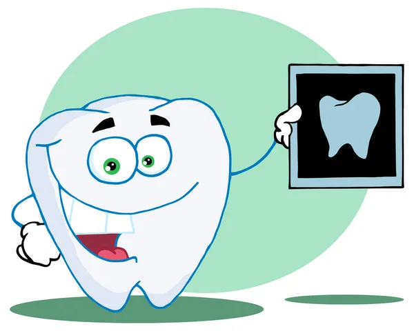 Xray ile mutlu diş — Stok Vektör