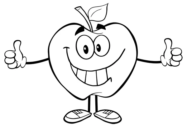 Caractère de pomme heureux — Image vectorielle