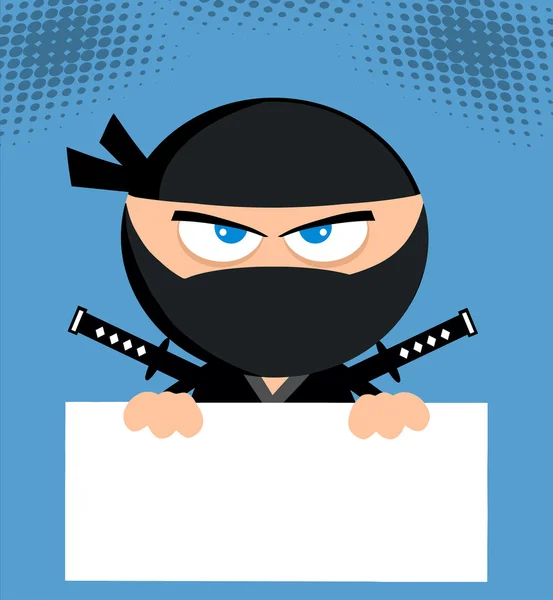 Ninja Over Blank Sign — Stock Vector