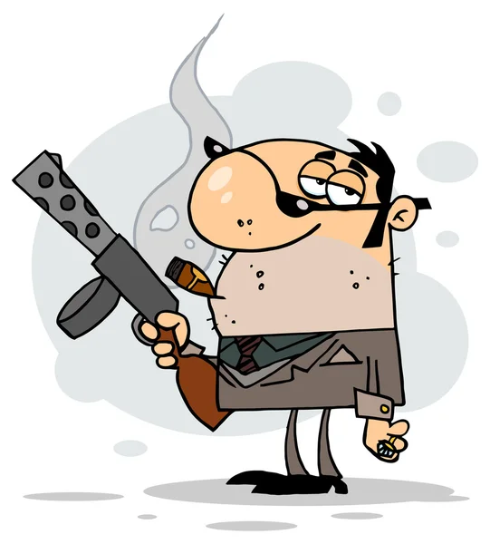 Cartoon gangster character — Stock Vector