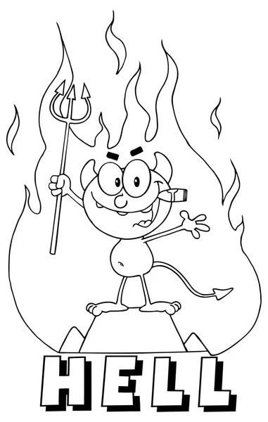 Personaje Diablo de dibujos animados — Vector de stock