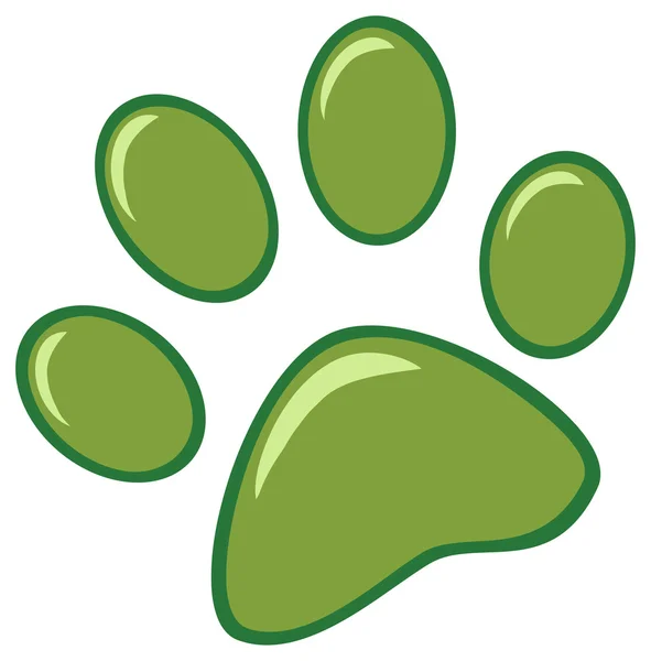 Green Paw Print. — Stock Vector