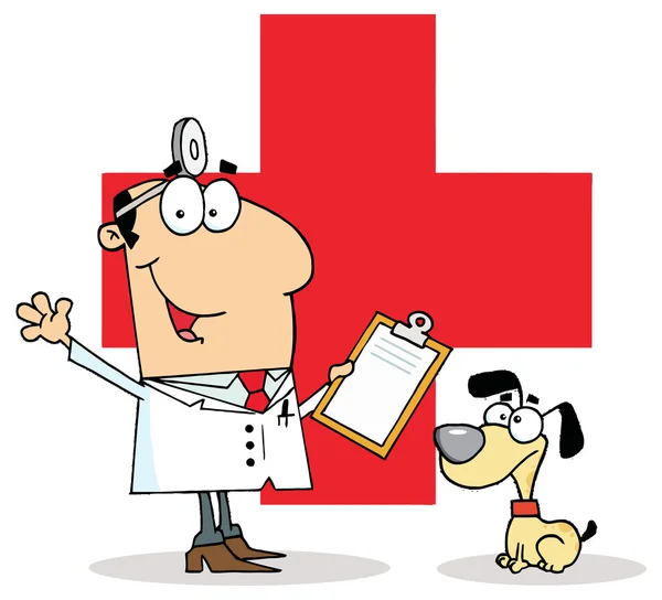 Caricatura veterinario Doctor carácter — Vector de stock