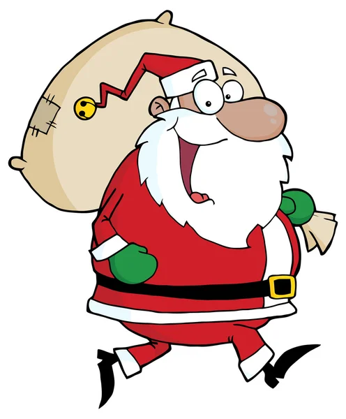 Santa Claus con bolsa de regalo — Archivo Imágenes Vectoriales