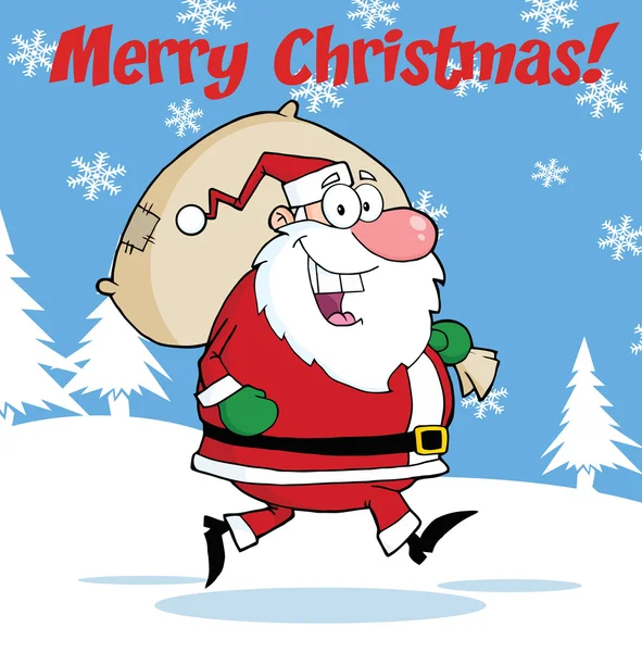 Papai Noel personagem dos desenhos animados —  Vetores de Stock