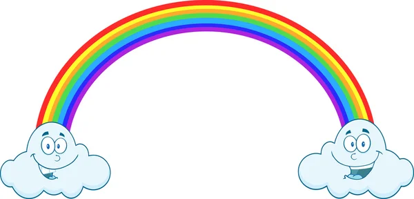 Uśmiechający się chmury z Rainbow — Wektor stockowy