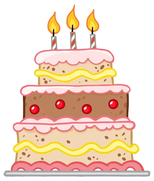 Pastel de cumpleaños vacaciones — Vector de stock