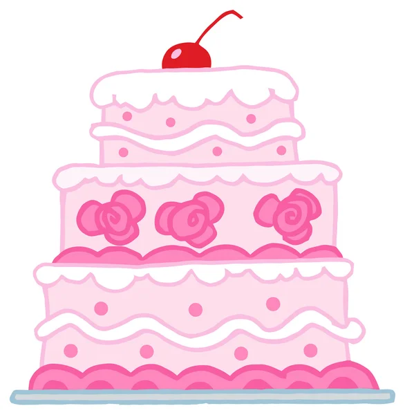 Triple Tiered Wedding Cake — Stock Vector