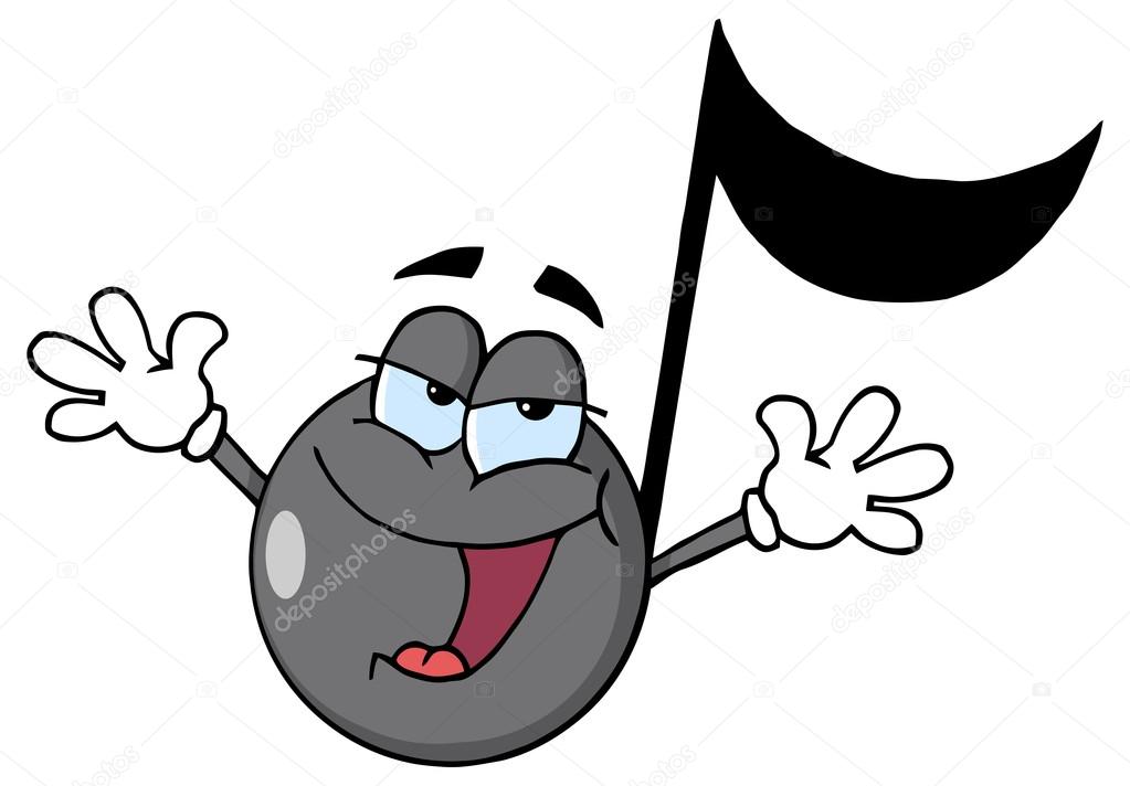 Musical Note Character Singing Stock Vector Image by ©HitToon 61065869