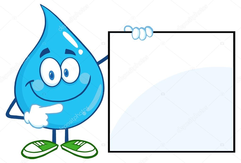Personagem de desenho animado de gota de água azul com raiva