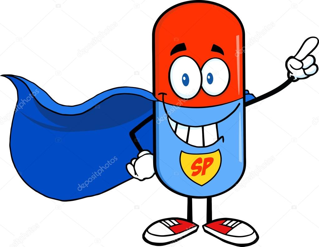 Pill Capsule Super Hero
