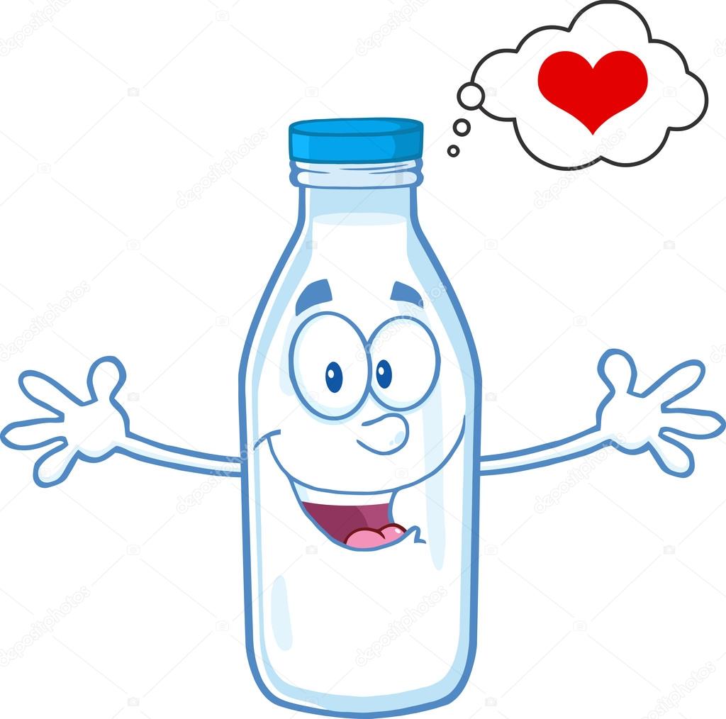 Milk Bottle With heart  Speech Bubble