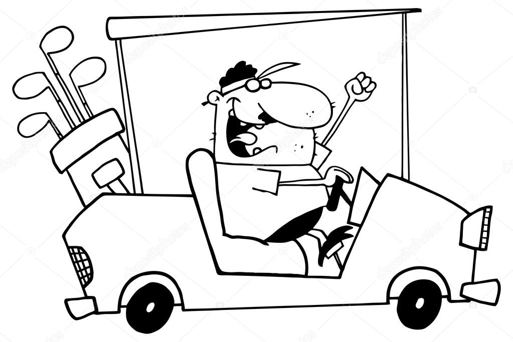 Golfer Stripfiguur Stockvector Hittoon 61068215