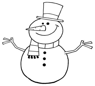 karikatür mutlu kardan adam