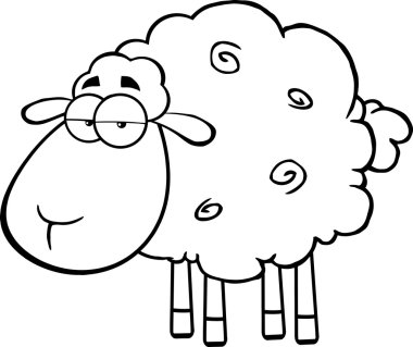 Koyun maskot karakter karikatür